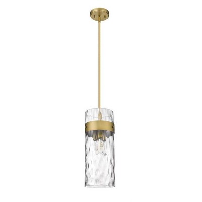 Fontaine Mini 9" Rubbed Brass & Glass Indoor/Outdoor Pendant