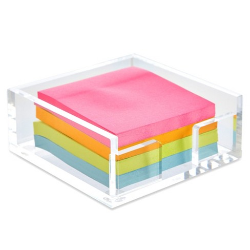 Juvale Clear Acrylic Sticky Note Holder For Desk Organization