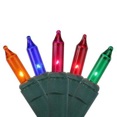 J. Hofert Co 100-Count Multicolor Everglow Mini Icicle Christmas Light Set, 4.5ft Green Wire