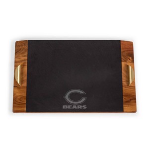 NFL Chicago Bears Covina Acacia Wood and Slate Black with Gold Accents Serving Tray - 1 of 4