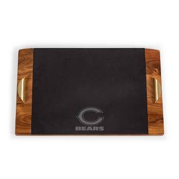 NFL Chicago Bears Covina Acacia Wood and Slate Black with Gold Accents Serving Tray
