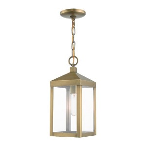 Livex Lighting Nyack 1 - Light Pendant in  Antique Brass - 1 of 2