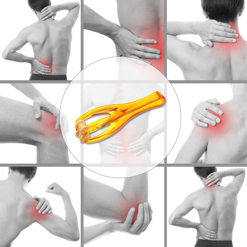Unique Bargains Dual Trigger Point Finger Muscle Pain Ease ABS Handheld Finger Massager Orange 1 Pcs, 2 of 7