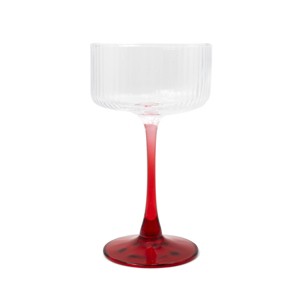 8.2oz Glass Ribbed Coupes Red - Bullseye's Playground™ - 1 of 3