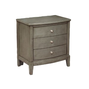 Vynxaria 3-Drawer Gray Nightstand (Bedroom Furniture), Birch Veneer/Wood/Engineered Wood, Dovetail Drawers (Ball Bearing Glides), Satin Nickel Knobs - 1 of 4