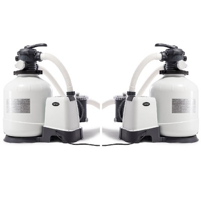 Intex 3000 GPH Above Ground Pool Sand Filter Pump with Automatic Timer (2 Pack)