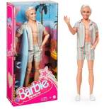 Barbie: The Movie Ken Doll Wearing Pastel Striped Beach Matching Set