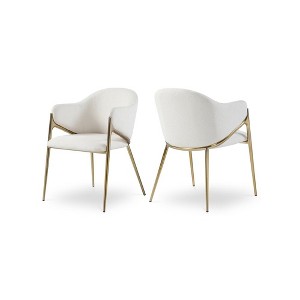 Meridian Furniture,Nial Boucle Fabric Dining Chair, Set of 2 - 1 of 4
