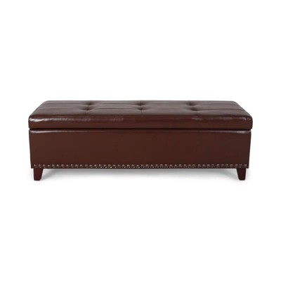 NicBex Modern 50.85" Storage Bench Wood Accent Stools with Nailhead Trims and Button Tufted for Bedroom and Entryway