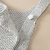 MyKids-Usa Baby Solid Color Knit Romper Combo Striped Graphic Cardigan Sets - 4 of 4