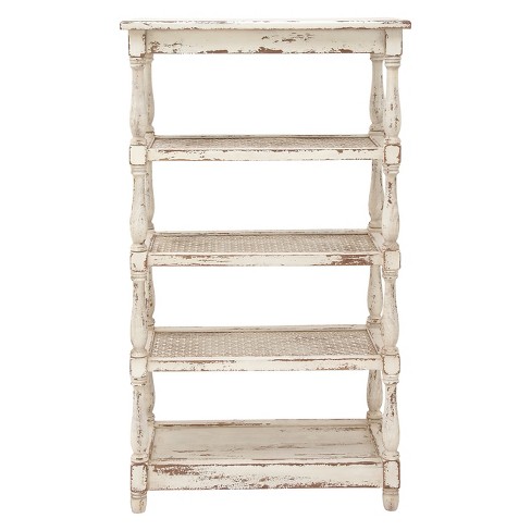 55 Metal and Wood 5 Tiered Wall Shelf White - Olivia & May
