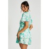 QUIZ Women's Abstract Floral Satin Frill Romper - 2 of 4