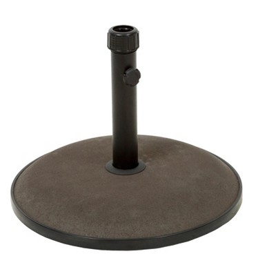 Maggift Round Umbrella Base, Heavy Duty Outdoor Umbrella Base with Turning Knob, for Patio, Poolside, Brown, 19.68"*19.68“*15.54"