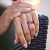 EVERLY JEWELRY | Sterling Silver Created White Sapphire and Created Ruby Triple Row Crossover Ring with Black Rhodium - 4 of 4