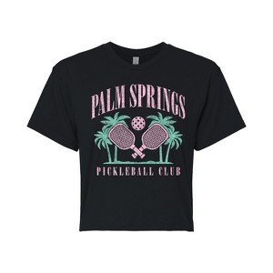 Women's - Instant Message - Palm Springs Pickleball Cropped Graphic T-Shirt - 1 of 4