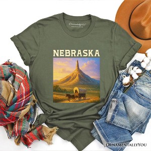 Scenic Nebraska State Chimney Rock Scenic T-Shirt, Western Landmark Tee and Historic Trail Keepsake Souvenir | OrnamentallyYou - 1 of 4