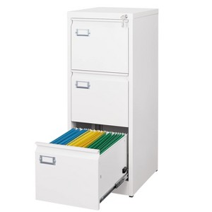Mlezan Drawer File Cabinet: Metal, Lockable, Narrow Design for Under-Desk Storage. Fits A4/F4/Letter/Legal Files, BLack Finish, Assembly Required. - 1 of 4