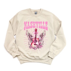 Simply Sage Market Women's Graphic Sweatshirt Coquette Nashville Guitar - 1 of 3