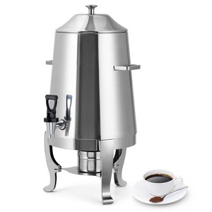 3.5 Gal Coffee Urn Chafer, Stainless Steel Beverage Dispenser with Fuel Tray, Large 13 Liters Hot Cocoa Chocolate Dispenser Warmer with Faucet - 1 of 4