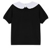 Girls' Bow - Neck Puff Sleeve Top, Cute Peter Pan Collar Tee, Sweet Casual Outfit for Kids - 2 of 4