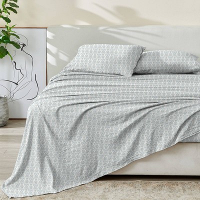 Patina Vie Floral Cotton Percale Vintage Printed Floral Sheet Set
