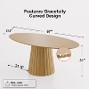 Spassway 67"L*33.5"W Oval Oak Wood Dining Table with Pedestal Modern Kitchen Table with Solid Wood Leg for Seats 6 - 4 of 4