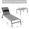 Maggift Patio Chaise Lounges Outdoor Lounger Sunbathe Chair with Arms, with Table, for Patio, Garden, Beach，Portable，Gray，78.3"*23.5"*36.1" - 4 of 4