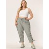 Agnes Orinda Women's Plus Size Drawstring Elastic Waist Cargo Pants with  Pockets Gray 1X