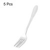 Unique Bargains Home Restaurant Utensil Stainless Steel Fruit Salad Dessert Fork 6.3" Long 5 Pcs Silver Tone - 3 of 3