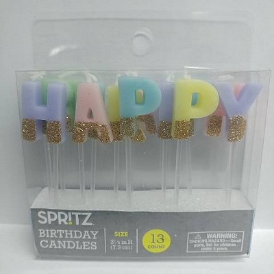Happy Birthday Pick Candles with Glitter - Spritz™