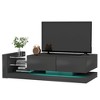 75 inches TV Console with Storage Cabinets, Full RGB Color 31 Modes Changing Lights Remote RGB LED TV Stand, Modern Entertainment Center - 2 of 4