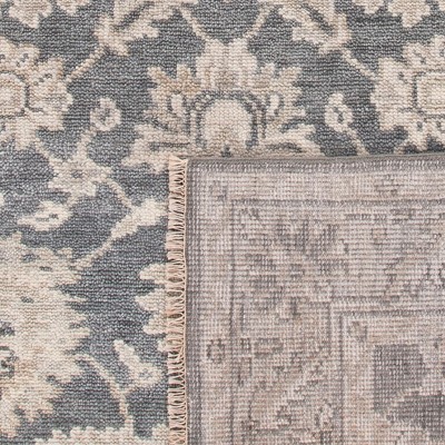 Handmade Gray Wool 6' x 9' Rectangular Area Rug