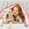 PiccoCasa Silk Satin Solid Reversible Bed Duvet Cover Set with Corner Straps 3 Pcs - 4 of 4