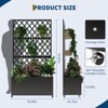 Galvanized Steel Raised Garden Bed with Trellis & Privacy Screen, Mobile Planter Box with Casters & Drainage for Patio or Deck - 2 of 4
