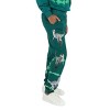 Jurassic Park Puff Print Logo & Velociraptors Adult Green Tie-Dye Sweatpants - 3 of 4