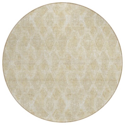 Beige Taupe And Tan Geometric Washable Indoor Outdoor Area Rug