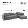 GDFStudio Lambert 124'' Reversible Chenille Upholstered L Sectional Sofa  with Storage Console and Wireless Charger - 3 of 4