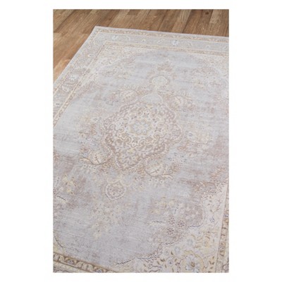 Isabella Gray Medallion Machine-Made Runner Rug 2'7" x 8'