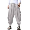 COOFANDY Men Harem Pants Baggy Linen Cotton Boho Yoga Pants Summer Beach Pants Casual Drop Crotch Trouser - 4 of 4