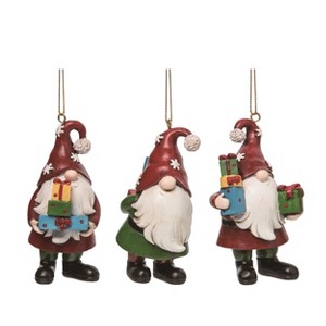 Transpac Resin Gnome w/Presents Ornament Set of 3 Christmas Home Decorations - 1 of 1