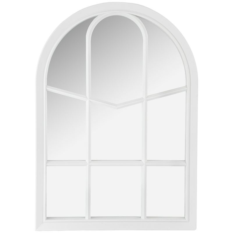 Northlight 20" White Arched Windowpane Framed Wall Mirror, 1 of 5