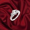 Slickblue Classic Rhodium-Plated Engagement Ring with Cubic Zirconia - 1.6 Carat Jewelry - 2 of 3