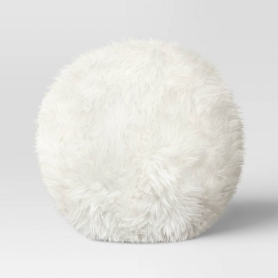 Faux Fur Round Throw Pillow Ivory - Room Essentials™ : Target