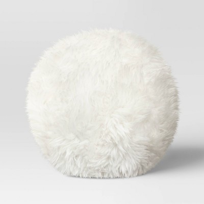 Oversized Faux Fur Square Throw Pillow Gray - Room Essentials™ : Target