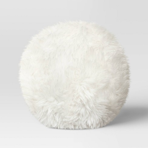 Round fur hot sale pillow