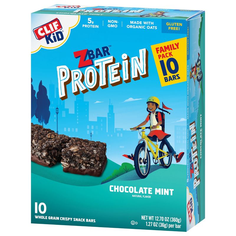 CLIF Kid ZBAR Protein Chocolate Mint Snack Bars 
, 4 of 14