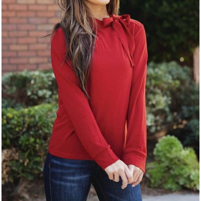 Women's Tie Neck Tara Top - Tickled Teal