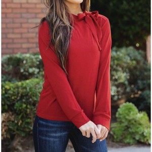 Women's Tie Neck Tara Top - Tickled Teal - 1 of 3