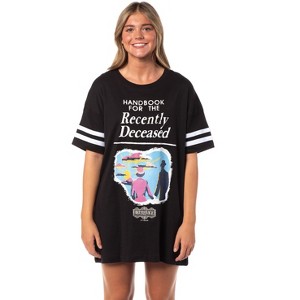 Beetlejuice Women's Recently Deceased Movie Nightgown Pajama Shirt Dress For Adults - 1 of 4