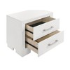 PAGED High Gloss Nightstand Modern Side Table with 2 Storage Drawers and Metal Handles, Bedside Cabinet for Bedroom, Living Room - 3 of 4